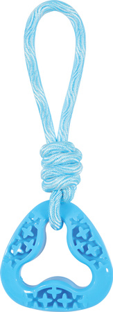 Zolux Zabawka dla psa trójkątna ze sznurem TPR SAMBA 26 cm kol. niebieski