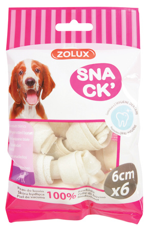 *- ZOLUX Kości wiązane białe 6 cm x 6