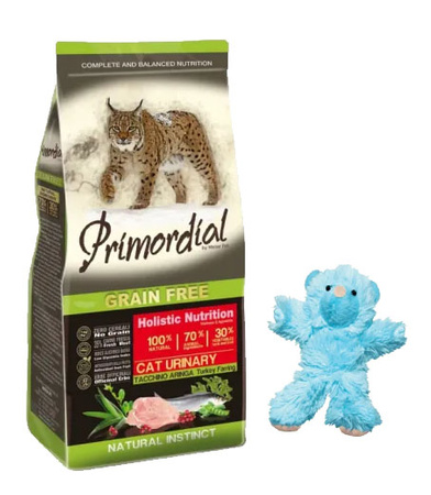 Primordial Cat Grain Free Urinary Turkey & Herring 2kg + zabawka KONG