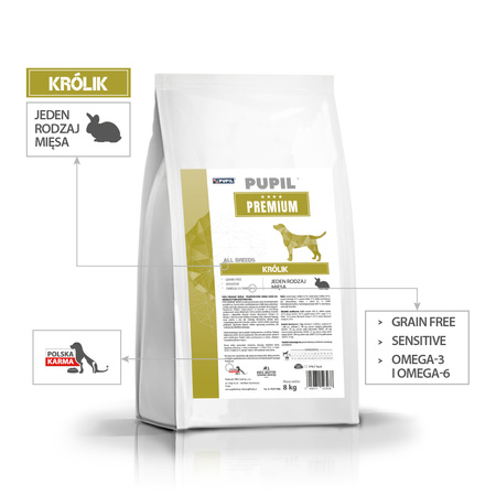 Karma sucha dla psa PUPIL Premium KRÓLIK All Breeds 8 kg