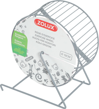 ZOLUX Kołowrotek metalowy dla gryzonia 18 cm kol. szary