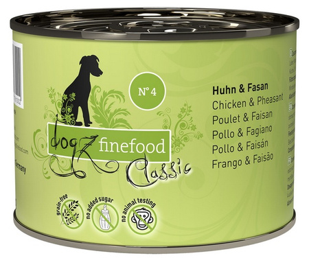 Dogz Finefood Classic N.04 Kurczak i bażant puszka 200g