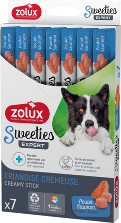 ZOLUX Przysmak kremowy dla psa SWEETIES z łososiem i kurczakiem 14g x7