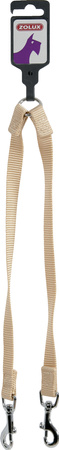 Zolux Smycz dla psa podwójna nylonowa 15 mm/40 cm kol. beżowy