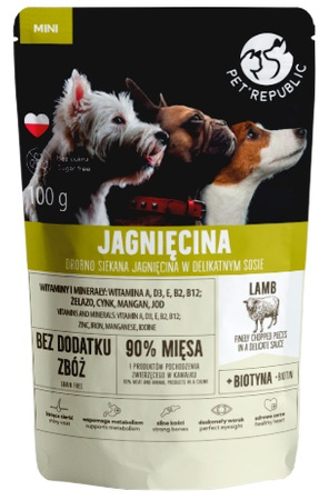 PetRepublic Pies Adult Fileciki z jagnięciną saszetka 100g