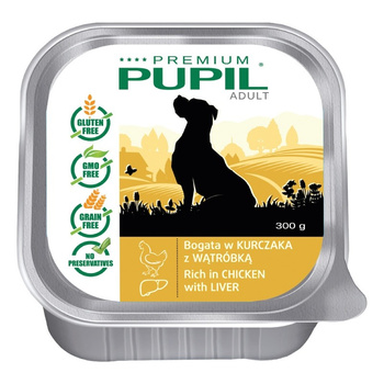 Karma mokra dla psa PUPIL Premium ADULT bogata w kurczaka z wątróbką 300 g