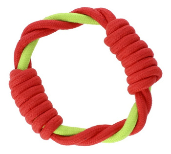 Dingo Zabawka dla psa - Ringo zaplatane Energy 18cm czerwono-zielone