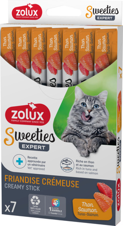 ZOLUX Przysmak kremowy dla kota SWEETIES z tuńczykiem i łososiem 14g x7