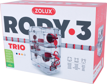 ZOLUX Klatka dla chomika, myszki RODY 3 TRIO kol. czerwony