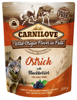 CARNILOVE PIES sasz.300g OSTRICH& BLACKBERRIES   / 12
