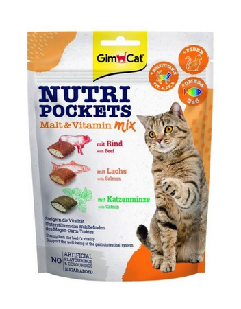 GIMCAT NUTRI POCKETS 150g MALT&WIT. MIX /10