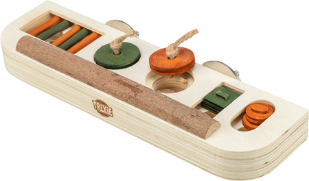 Snack toy, zabawka logiczna, dla ptaków, drewno, 25 x 9 x 4 cm