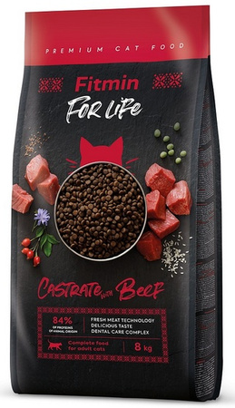 Fitmin Cat For Life Castrate Beef 8kg