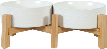 ZOLUX Miska ceramiczna dla psa i kota KERAMO DUO kol. biały 2 x 300 ml