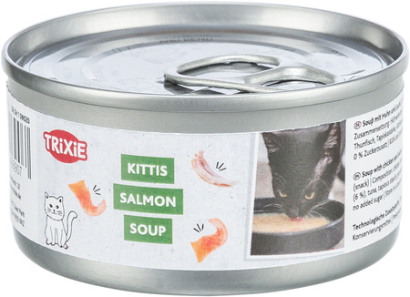 Kittis Salmon soup, przysmak zupa, dla kota, kurczak i łosoś, 4 × 80 g, 4 szt/opak