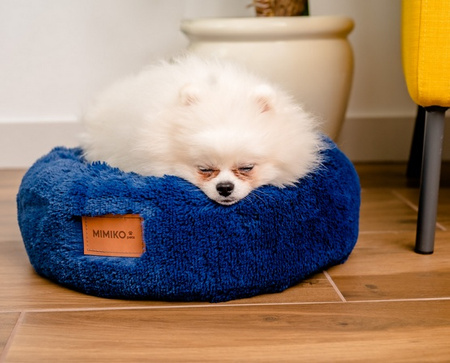 MIMIKO Pets Legowisko Shaggy okrągłe M 45cm chabrowe