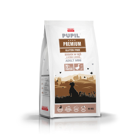 Karma sucha dla psa PUPIL Premium MINI bogata w gęś z ryżem i aronią 10 kg