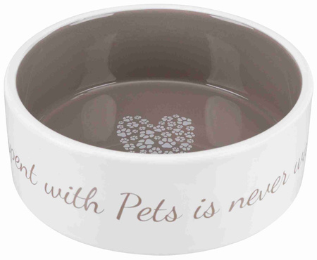 TX-25054 MISKA CERAMICZNA PETS HOME 0,8L KREMOWO-SZARA