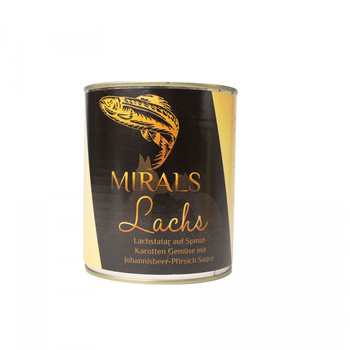 Mirals Lachs - Tatar z łososia na szpinaku i marchewce z sosem porzeczkowo-brzoskwiniowym (780g)