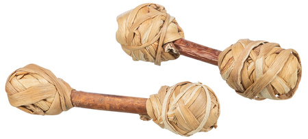 Hantle, zabawka, dla gryzoni, drewno/trawa, 9 × 2 cm, 2 szt/opak