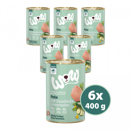 WOW Pute - indyk z cukinią i mniszkiem lekarskim 400g
