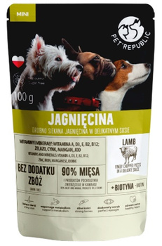 PetRepublic Pies Adult Fileciki z jagnięciną saszetka 100g
