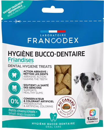 FRANCODEX Przysmak dentystyczny dla szczeniąt i małych psów smak kaczki 75g