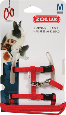 ZOLUX Szelki i smycz dla fretki M kol. czerwony