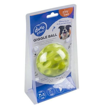 DUVO+ ZABAWKA GUMOWA GIGGLE BALL 9cm ZIELONA   12777