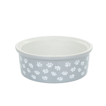 BARRY KING MISKA CERAMICZNA DLA PSA 12cm  SZARA W ŁAPKI