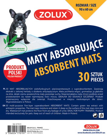 Zolux Podkłady higieniczne dla psa do nauki czystości 90 x 60 cm - 30 sztuk