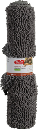 ZOLUX Dywan ręcznik dla psa z rękawicą mikrofibra do suszenia 100x70 szary