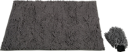 ZOLUX Dywan ręcznik dla psa z rękawicą mikrofibra do suszenia 100x70 szary
