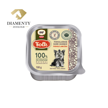 Karma mokra dla psa FOLK Mini Podhalańskie danie jagnięce szalka 100 g