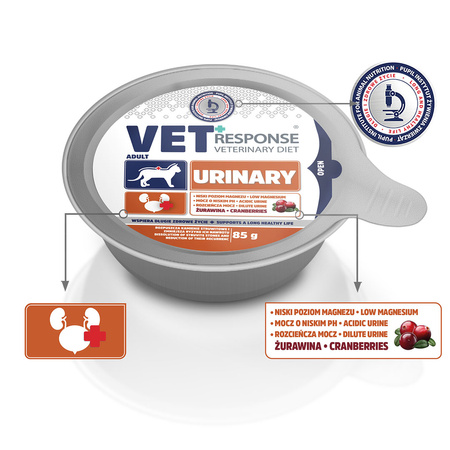 Karma mokra dla kota VET RESPONSE VETERINARY DIET URINARY szalka 85 g