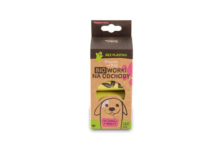 STARCHBAG Kompostowalne BIOworki na odchody 1 rolka x 15szt, kol. zielony