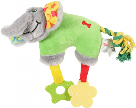 Zolux Zabawka pluszowa dla szczeniaka słoń PUPPY 27,5x8x20 cm zielona