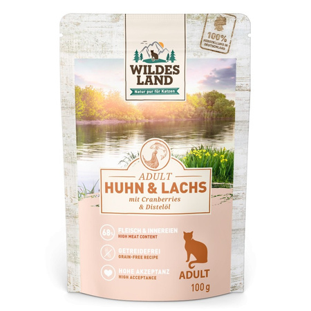 WILDES LAND CAT Classic Huhn Lachs - kurczak i łosoś z żurawiną (100g)