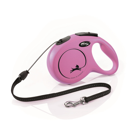 Flexi Smycz automatyczna dla psa NEW CLASSIC linka M 8m różowa