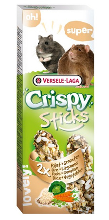 Versele-Laga Crispy Sticks Hamster & Rat Rice & Vegetables - kolby dla chomików i szczurów z ryżem i warzywami 110g