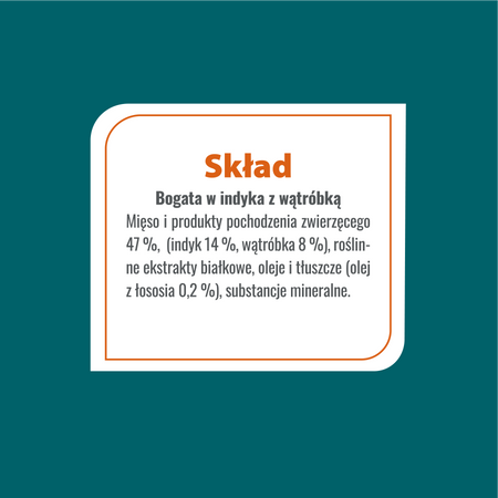 Karma mokra dla psa PUPIL Prime Quality bogata w indyka z wątróbką 1200 g