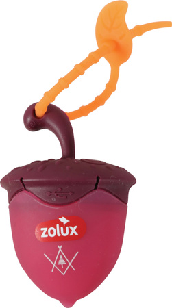 ZOLUX Świecąca zawieszka do obroży dla psa BIVOUAK czerwona orzech na USB