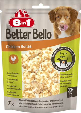 8IN1 Przysmak dla psa BetterBello kość XS kolagen delikatny żołądek kurczak