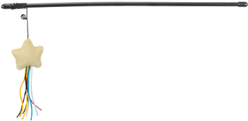 Wędka dla kota, z gwiazdką, plastik/plusz, 46 cm, z kocimiętką