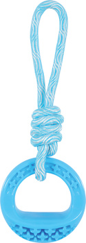 Zolux Zabawka dla psa okrągła ze sznurem TPR SAMBA 26 cm kol. niebieski