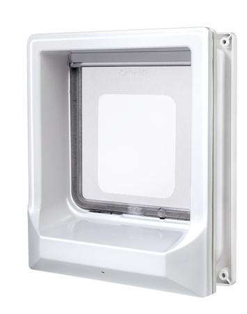 Zolux Drzwiczki dla kota do drzwi drewnianych magnetyczne zamykanie białe