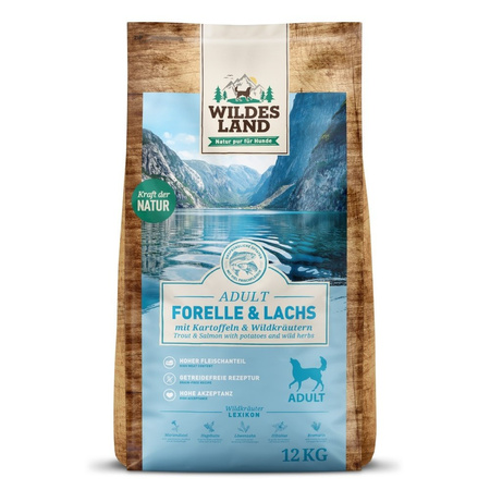 WILDES LAND DOG Forelle Lachs- pstrąg i łosoś z ziemniakami i ziołami (12kg)