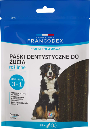 FRANCODEX Paski do gryzienia L na brzydki zapach z pyska 502,5 g 15 szt.