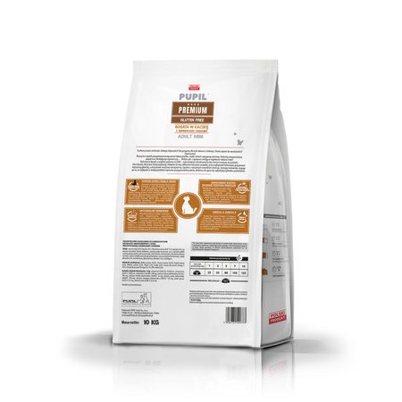 Karma sucha dla psa PUPIL Premium MINI bogata w kaczkę z ziemniakami i jabłkiem 10 kg