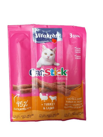 Vitakraft Cat Stick Classic indyk + jagnięcina 6szt [23846]